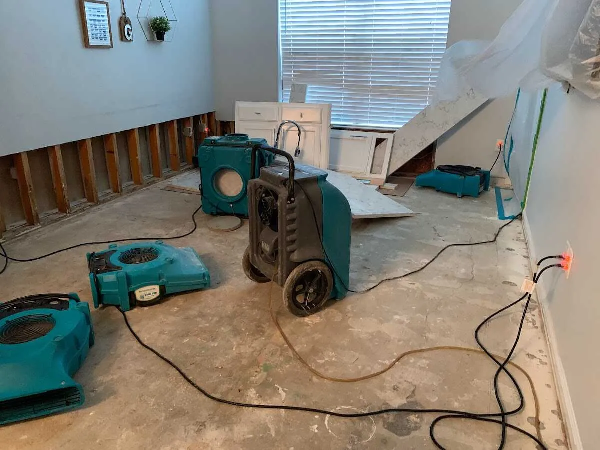 Dehumidifier in flood-cut room for Water Damage Restoration in Fern Park